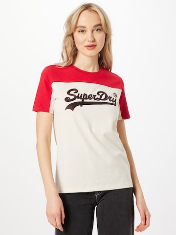 T-shirt Superdry en beige : devant