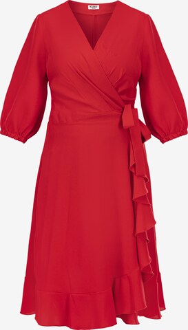 Robe de cocktail 'IRIS ' Karko en rouge : devant