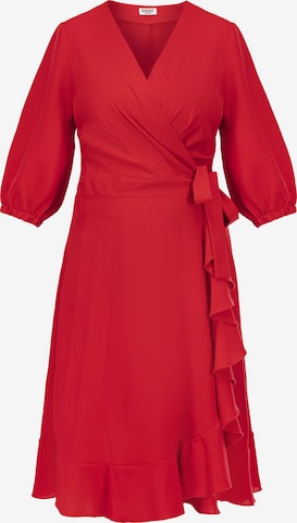 Robe de cocktail 'IRIS ' Karko en rouge : devant