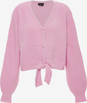 NAEMI Knit Cardigan in Pink: front