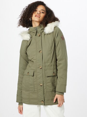 HOLLISTER Winter Parka in Green: front