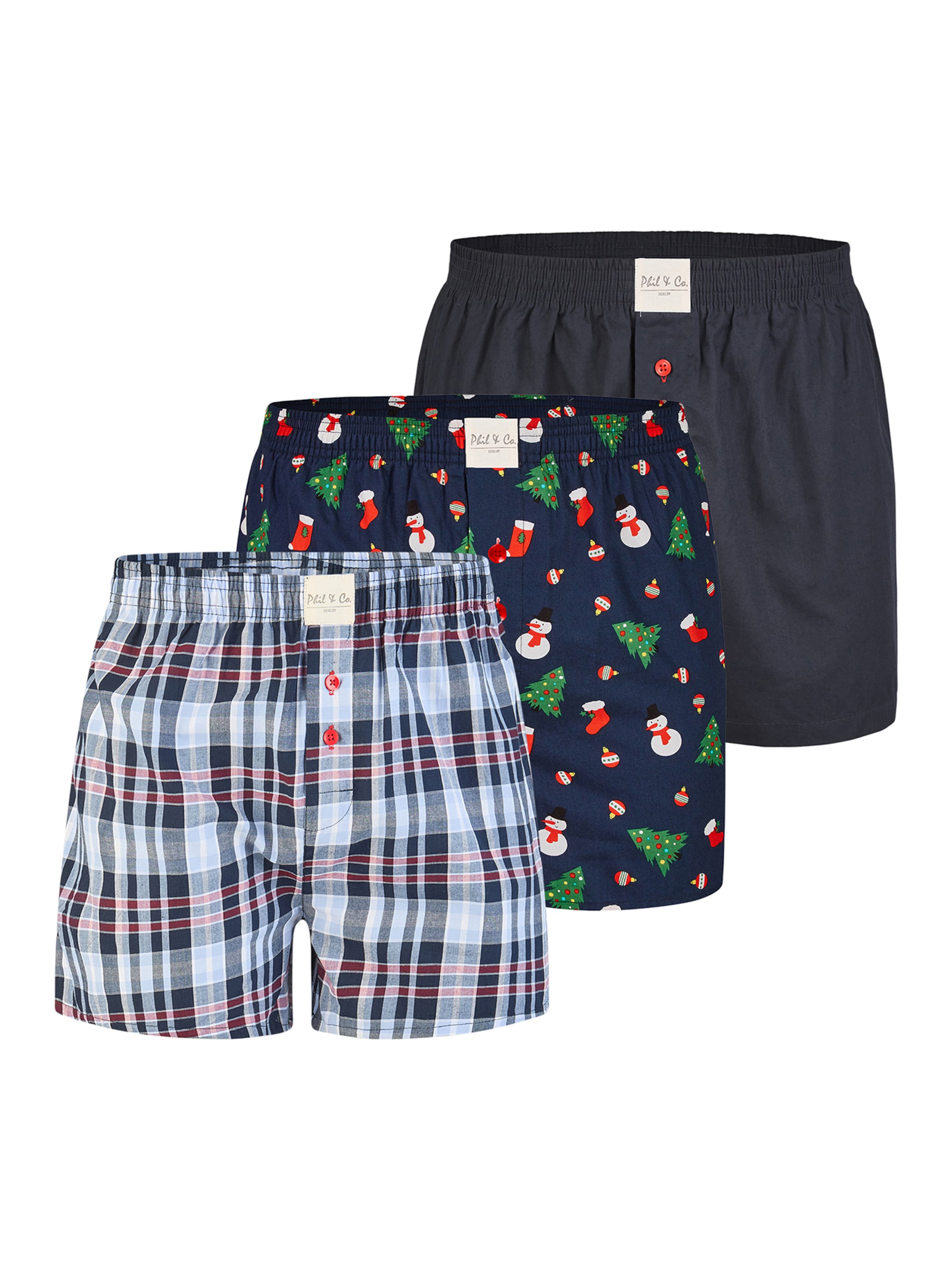 Phil & Co. Berlin - Calzoncillo boxer ' Santa ' en azul: frente