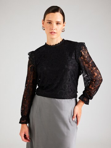 PIECES Curve Blouse 'PCOLLINE' in Zwart: voorkant