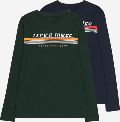 Jack & Jones Junior Sweatshirt 'IRON' in navy / dunkelgrün / orange / weiß, Produktansicht