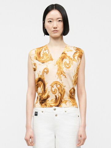 Versace Jeans Couture Πλεκτό τοπ σε λευκό: μπροστά