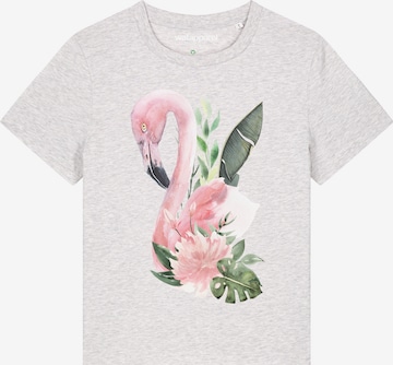 Watapparel Shirt 'Flamingo mit Blumen' in Grey: front