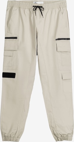 Bershka Tapered Cargobroek in Beige: voorkant