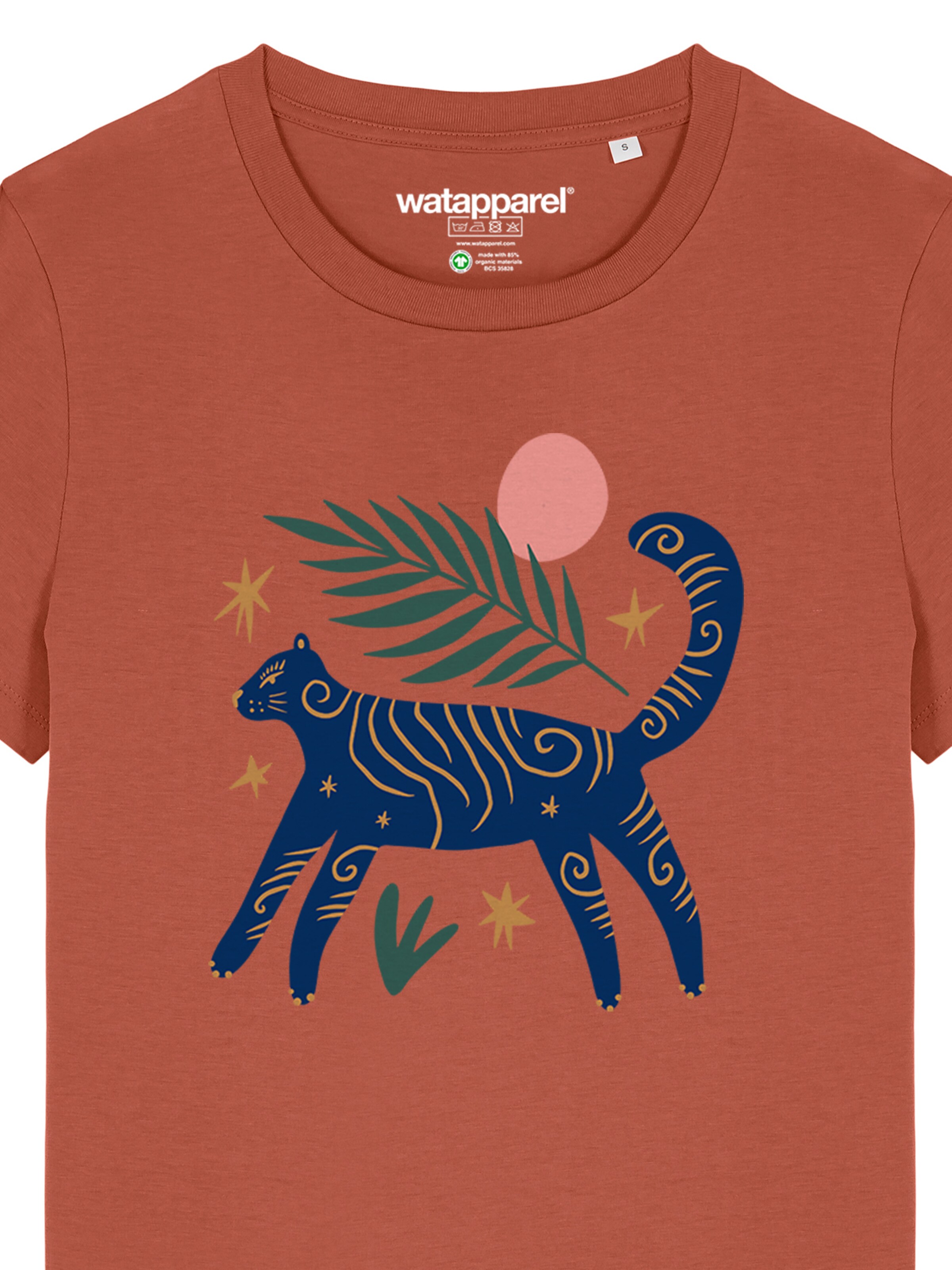 Watapparel T-Shirt 'Love And Flex' in Braun