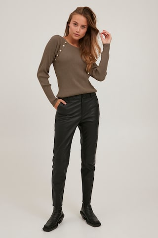 PULZ Jeans Sweater 'PZSARA' in Brown