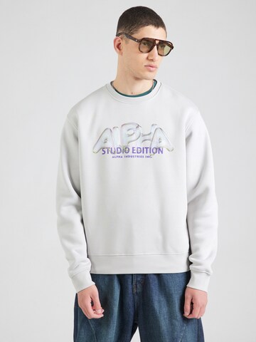 ALPHA INDUSTRIES Majica 'Studio Edition Vibe' | siva barva: sprednja stran