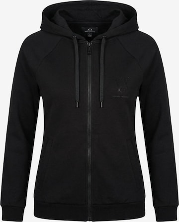 ARMANI EXCHANGE Sweat jacket 'XW002814 AF13397' in Black: front