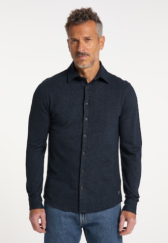 DreiMaster Maritim Slim fit Button Up Shirt in Blue: front