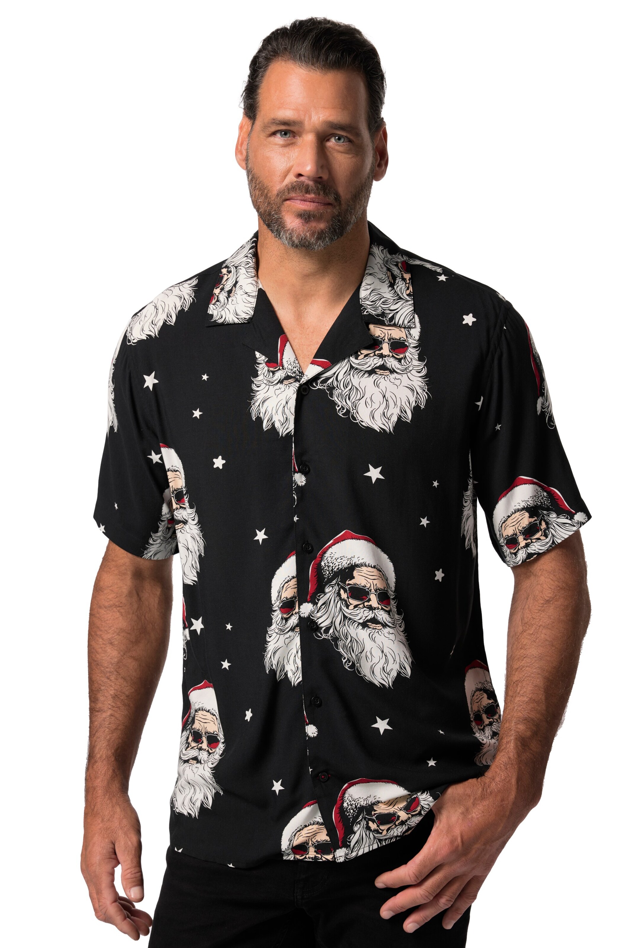 JP1880 Regular Fit Hemd in Schwarz: Vorderseite