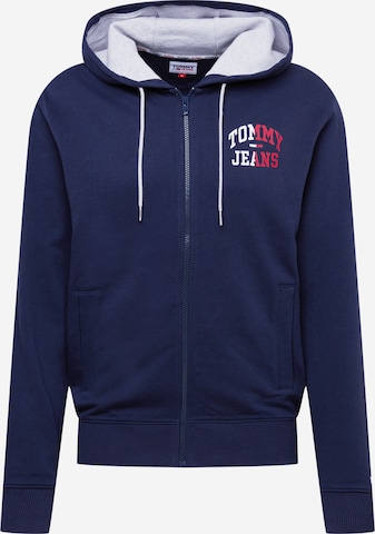 Tommy Jeans Zip-Up Hoodie 'ENTRY' in Blue: front