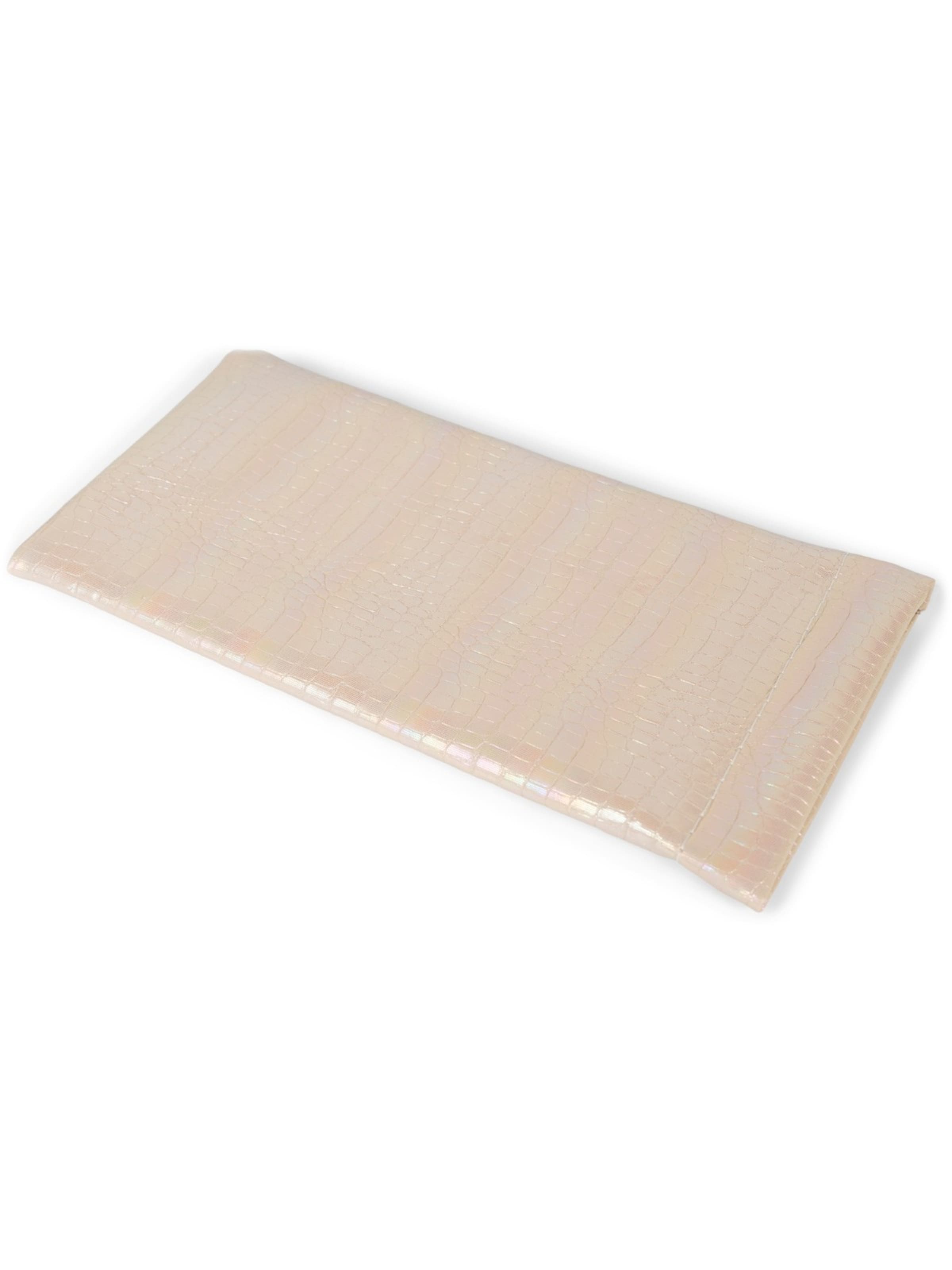 styleBREAKER Case 'Brillenetui Kroko Perlmutt mit Putztuch' in Beige
