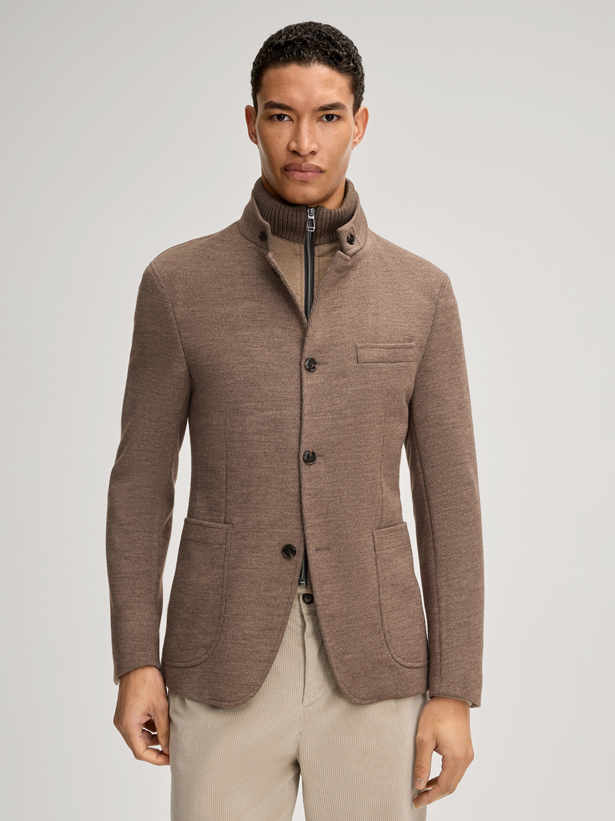 JOOP! Slim fit Colbert 'Hectar' in Bruin: voorkant