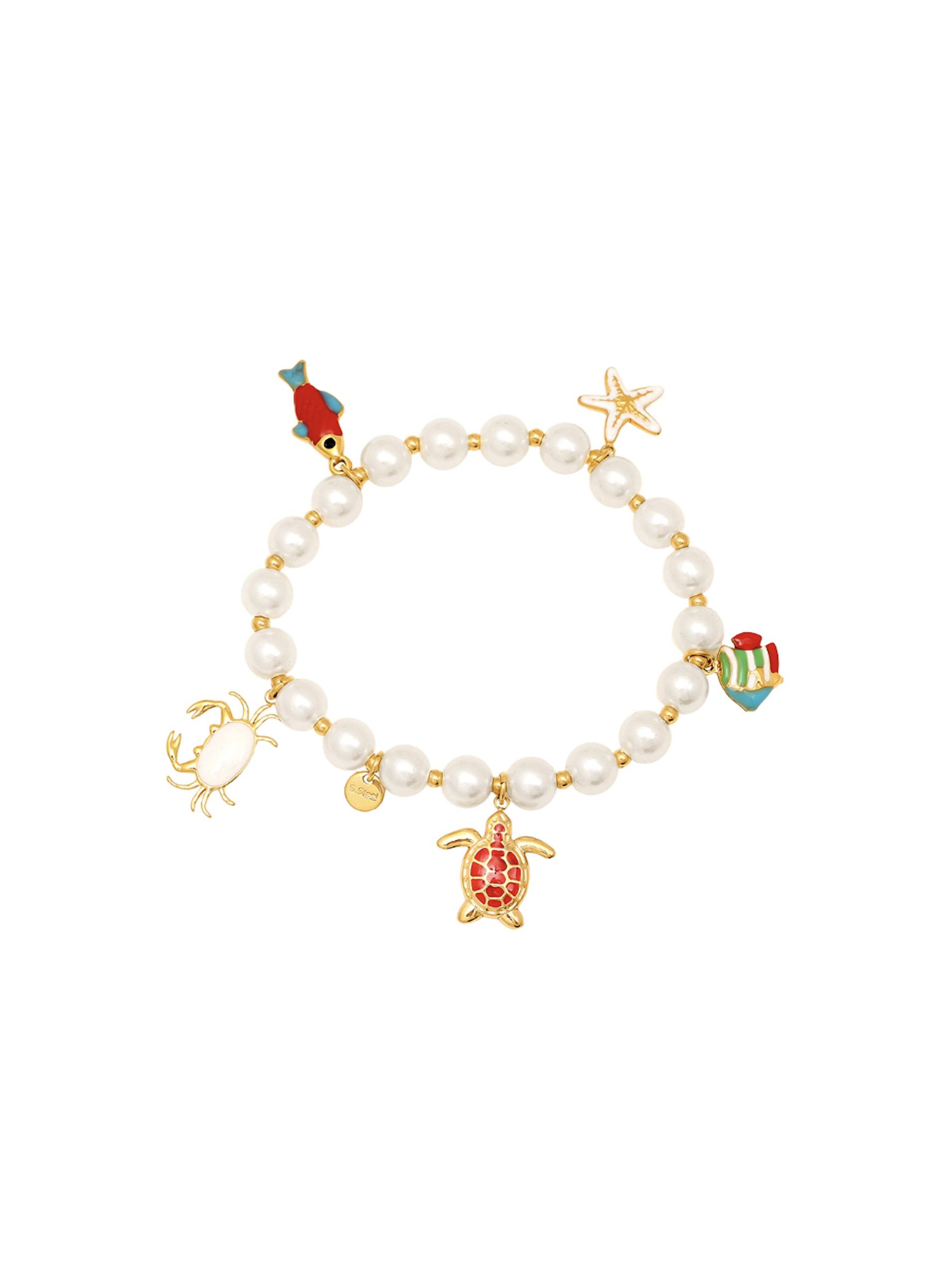 Cala Rose Armband 'OCEAN PEARL' in Wit: voorkant