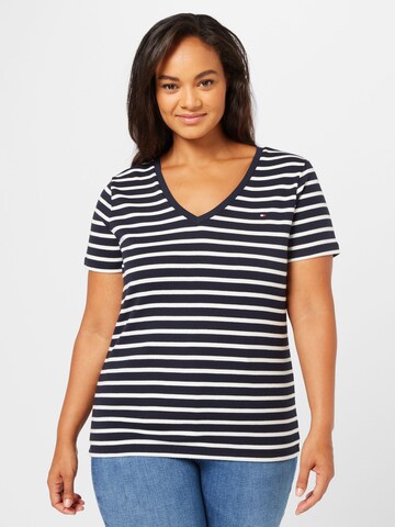 T-shirt Tommy Hilfiger Curve en bleu : devant