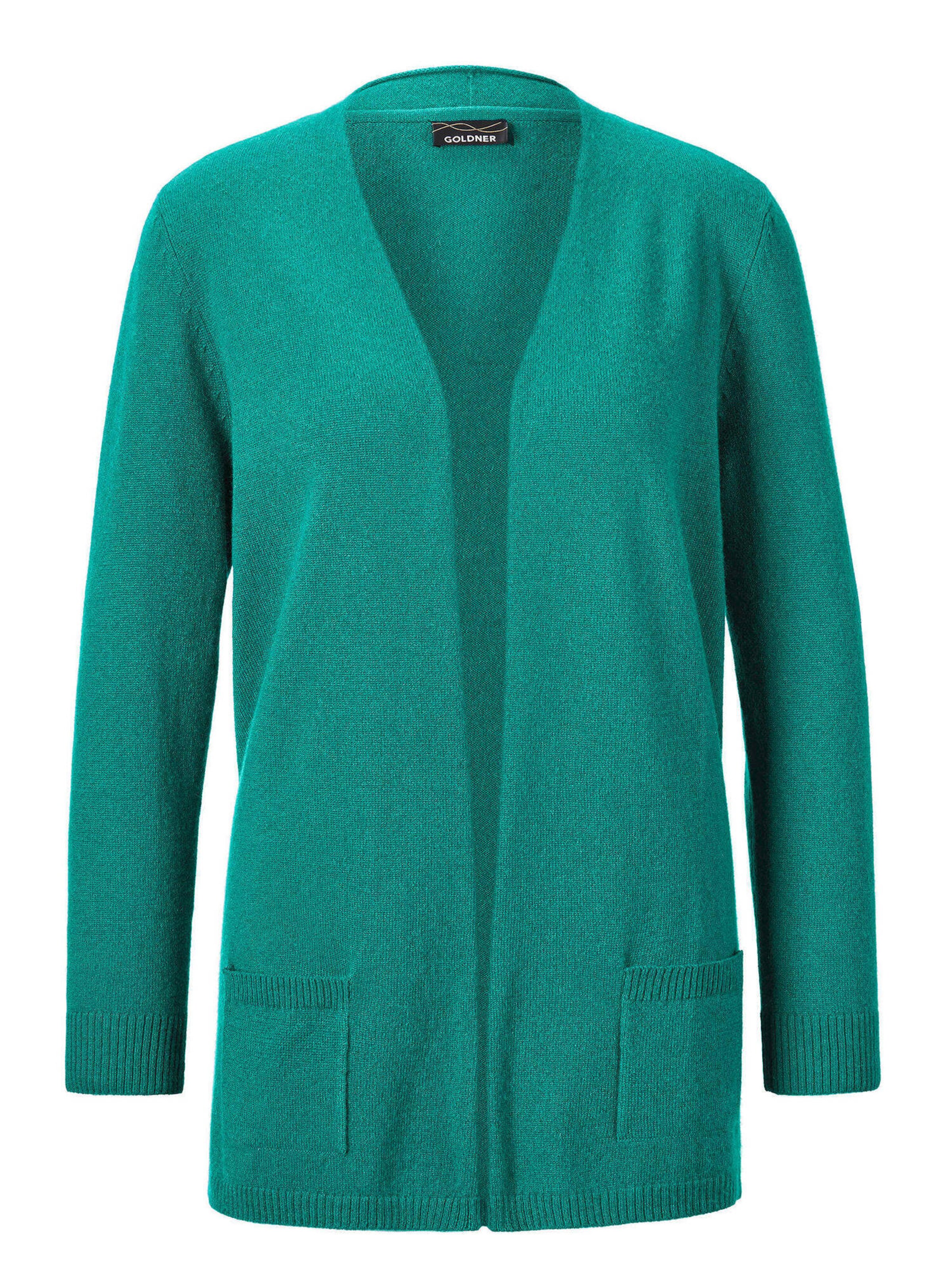 Goldner Pullover in Grün: Vorderseite