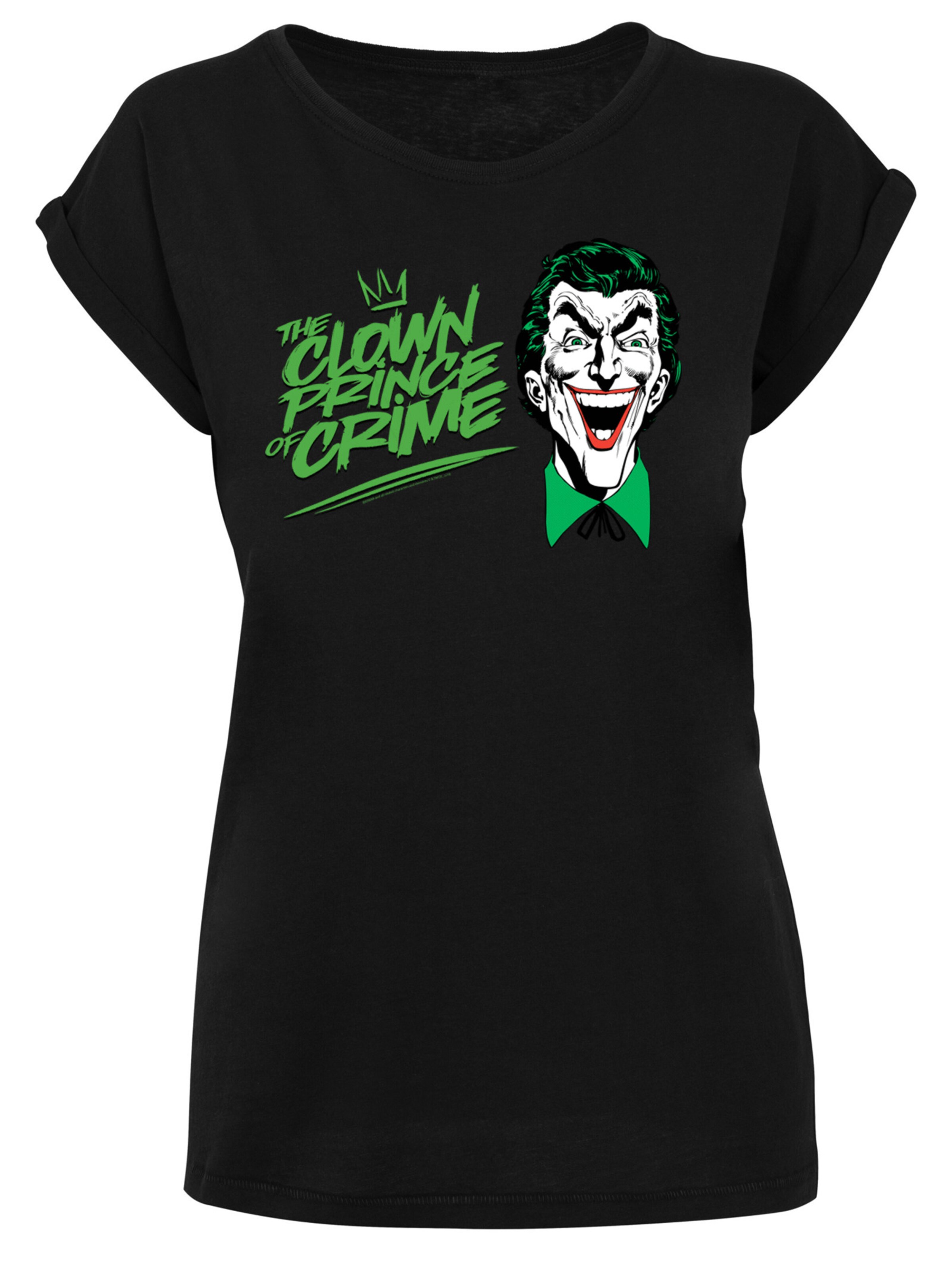 F4NT4STIC Shirt 'DC Comis Superhelden Batman Joker The Clown Prince Of Crime' in Zwart: voorkant