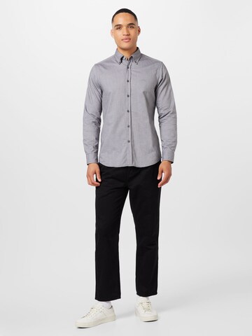 BOSS Regular fit Button Up Shirt 'Rickert' in Grey