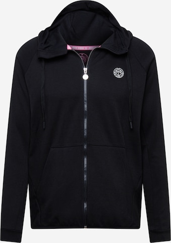 BIDI BADU Athletic Zip-Up Hoodie in Black: front