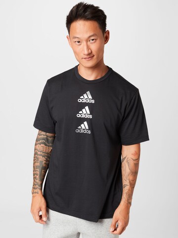 ADIDAS SPORTSWEAR Performance Shirt 'Designed To Move Logo' in Black: front