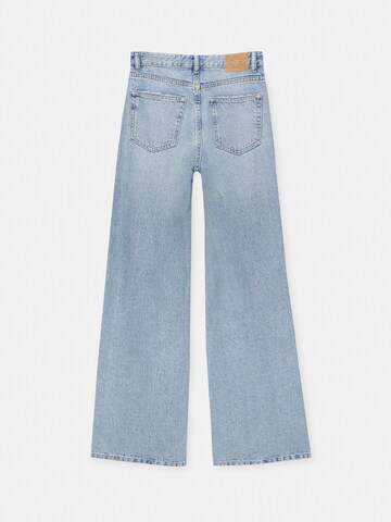 Pull&Bear Wide leg Jeans in Blauw