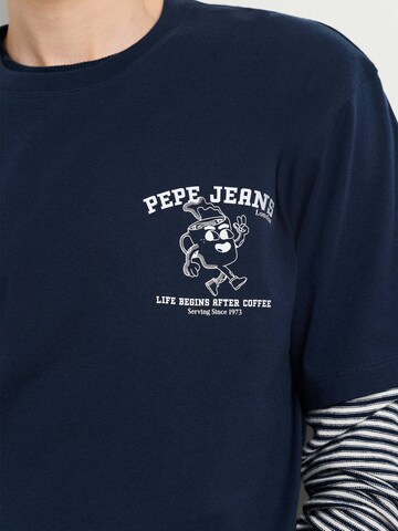T-Shirt 'Coffeet' Pepe Jeans en bleu