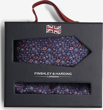 Finshley & Harding London Set: Krawatte und Einstecktuch in Blau: predná strana