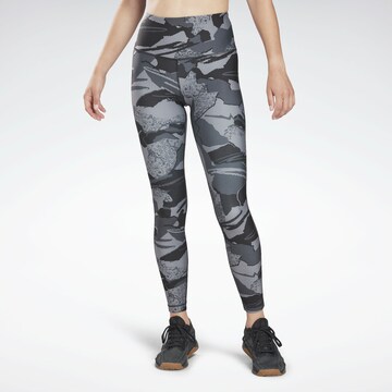 Reebok Skinny Workout Pants 'Workout Ready' in Grey: front