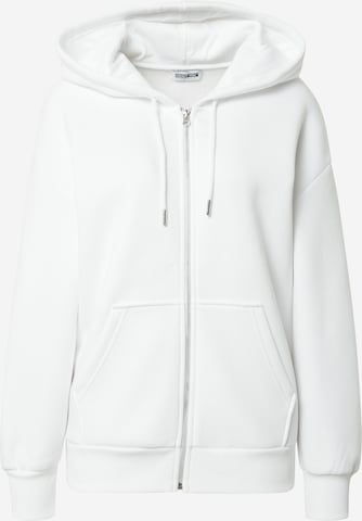 ABOUT YOU Limited Zip-Up Hoodie 'Lilou' in White: front