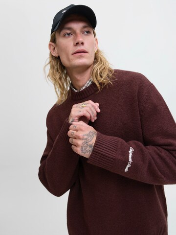 JACK & JONES Pulover 'JORNORREBRO' | rdeča barva