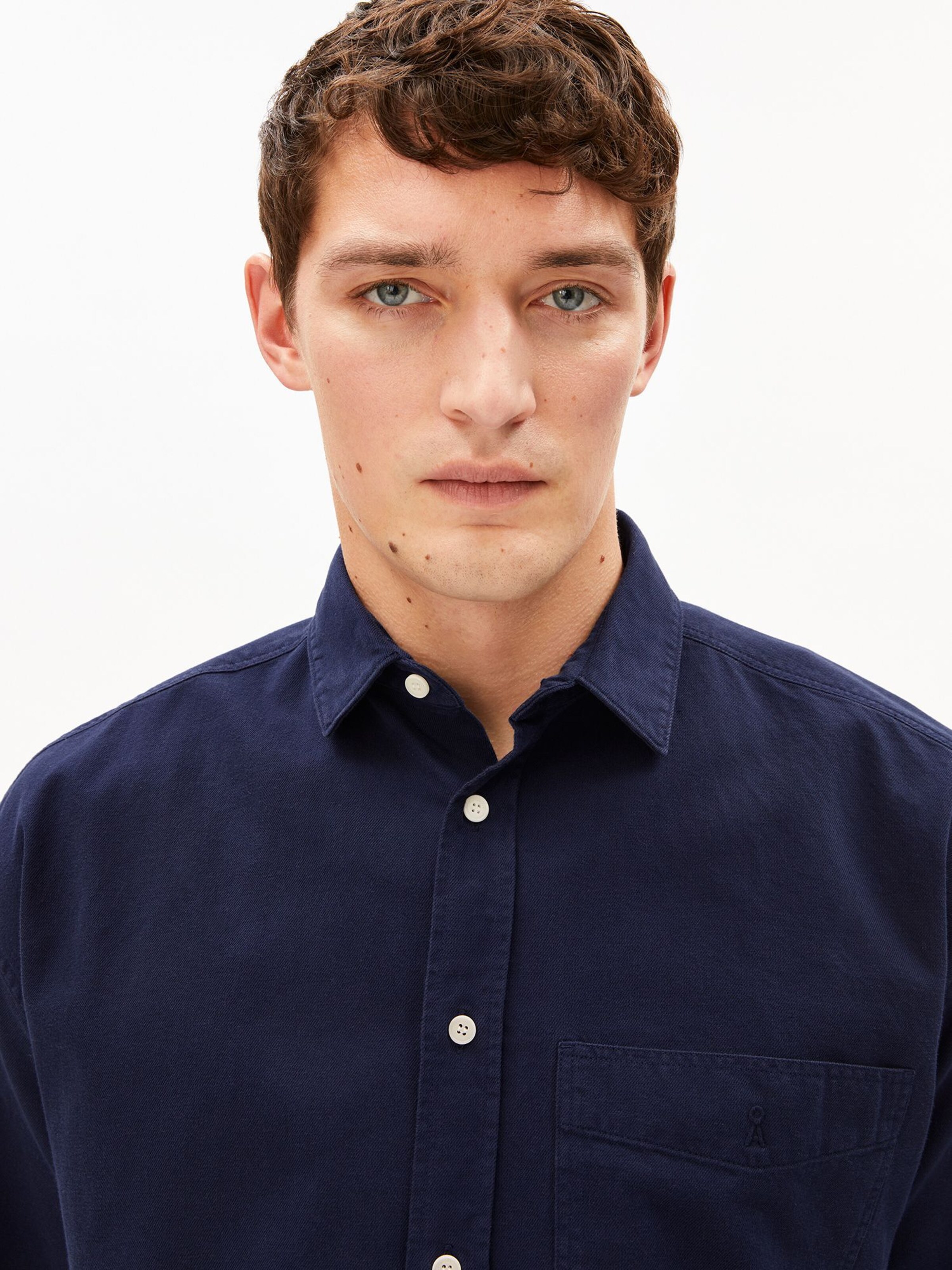 ARMEDANGELS Comfort Fit Hemd COTTON LINO in Blau