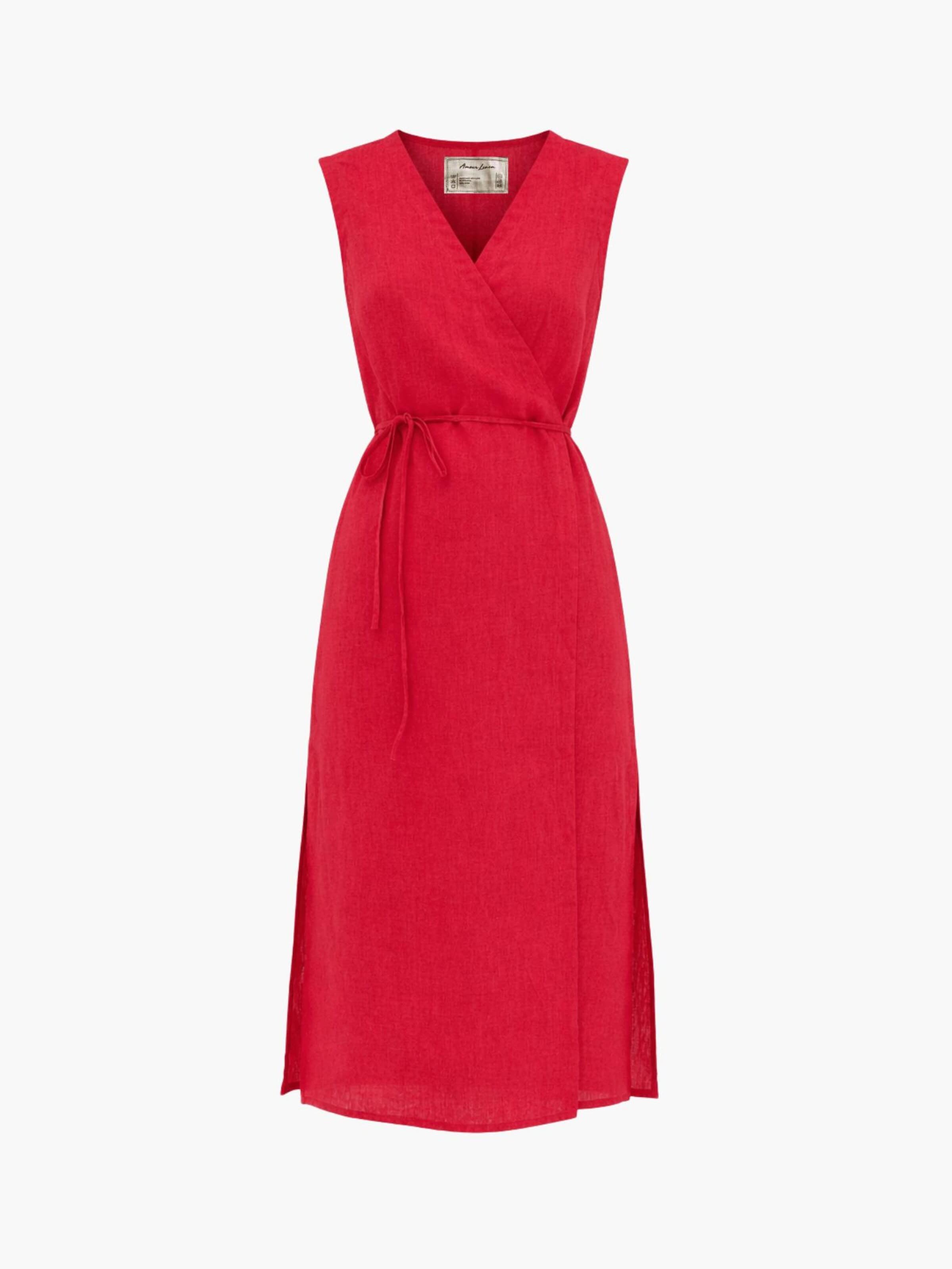 AmourLinen Summer Dress 'Aurora' in Pink: front