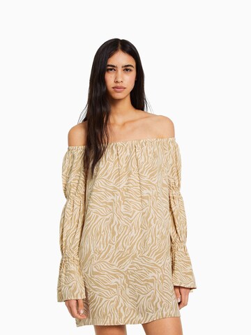 Bershka Dress in Beige: front