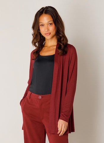 BASE LEVEL Knit Cardigan in Red