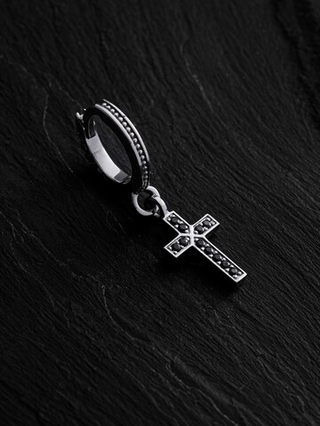 Boucles d'oreilles 'HARD BLACK STONES' REYTEL en argent