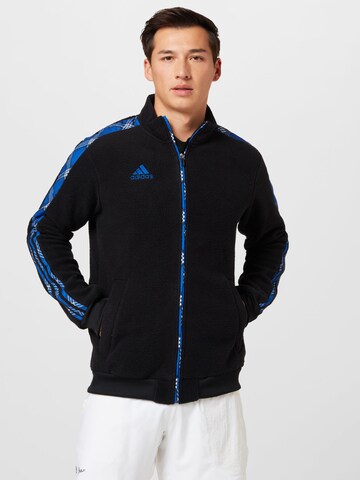 ADIDAS SPORTSWEAR Athletic fleece jacket 'Tiro Winterized' in Black: front