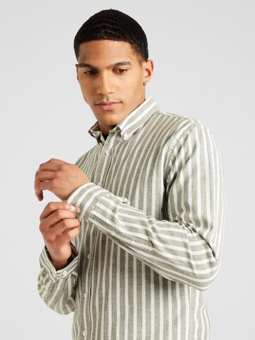 Lindbergh Slim fit Button Up Shirt in Green