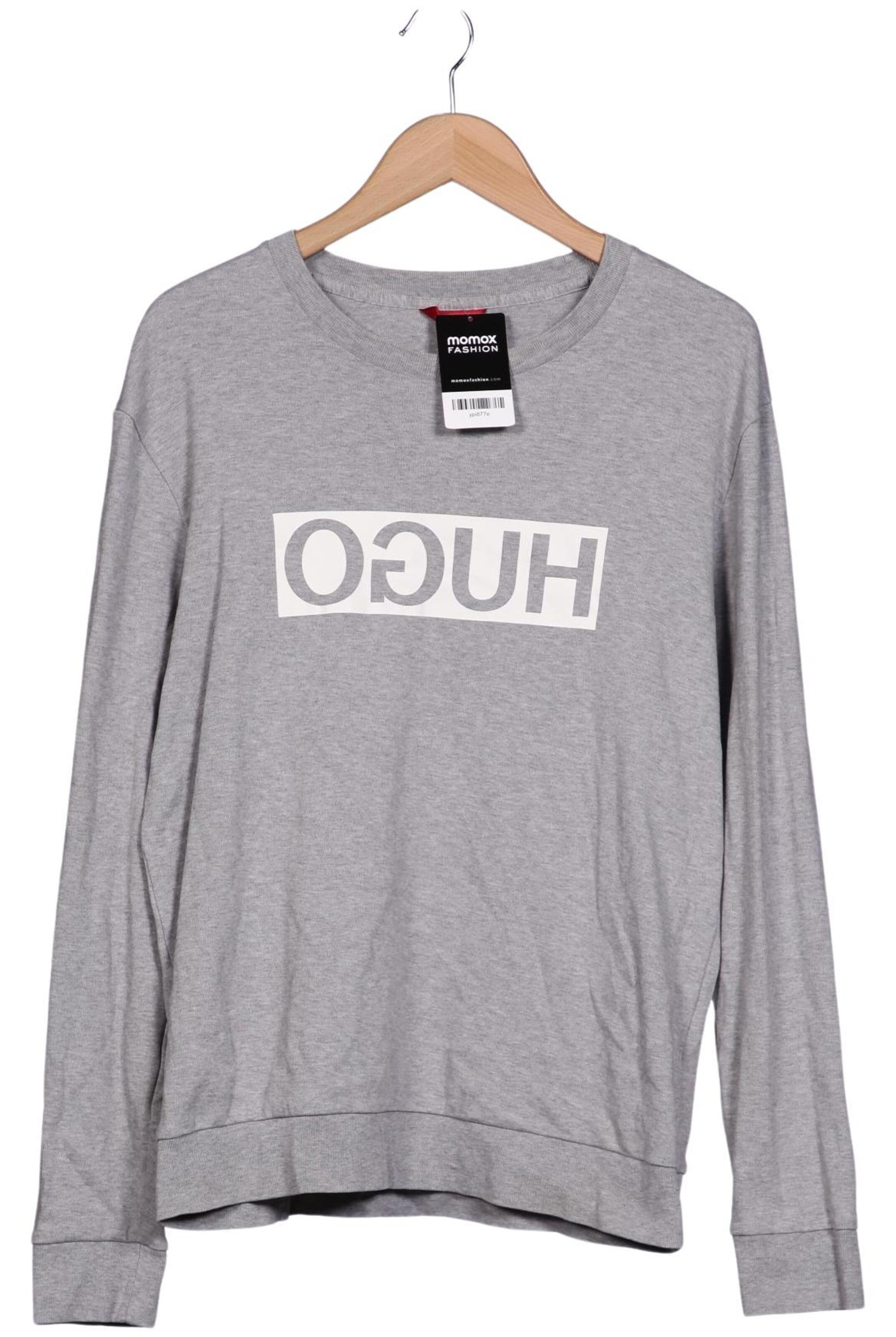 HUGO Sweatshirt & Zip-Up Hoodie in L in Grey: front