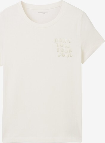 T-Shirt TOM TAILOR en blanc : devant
