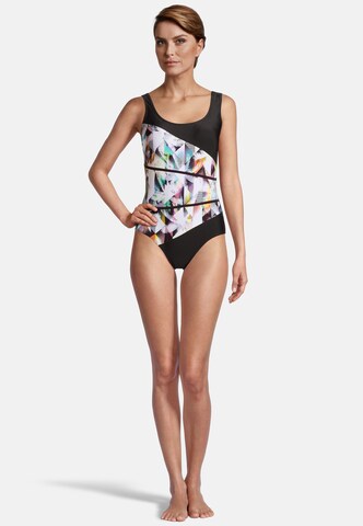 BECO the world of aquasports Bustier Badeanzug 'Heavenly Palms' in Schwarz