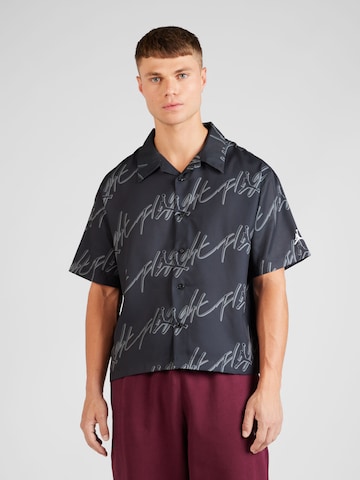 Jordan Comfort fit Button Up Shirt in Black: front