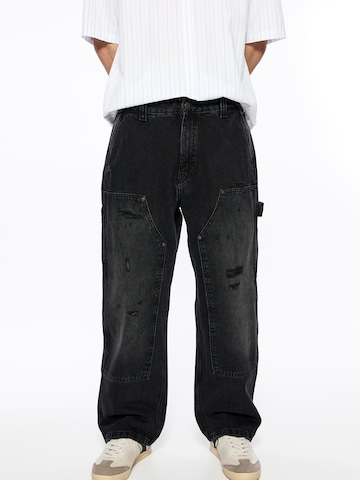 Pull&Bear Loosefit Jeans in Schwarz