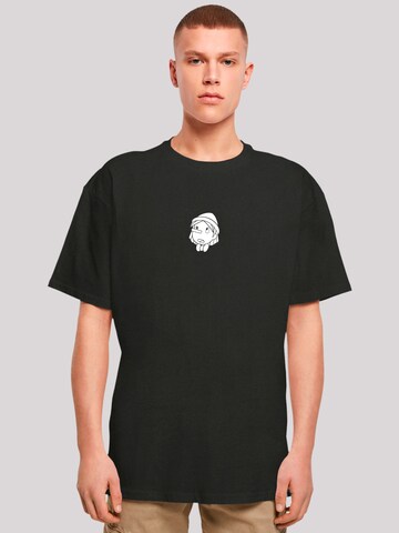 F4NT4STIC Shirt 'Heroes of Childhood Pinocchio Let Me Ask My Dad' in Zwart: voorkant
