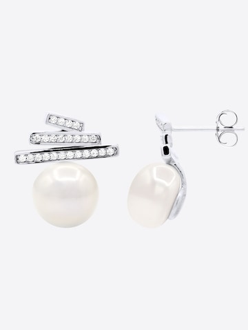 Boucles d'oreilles 'Chiron' Ateliers Saint Germain en blanc : devant