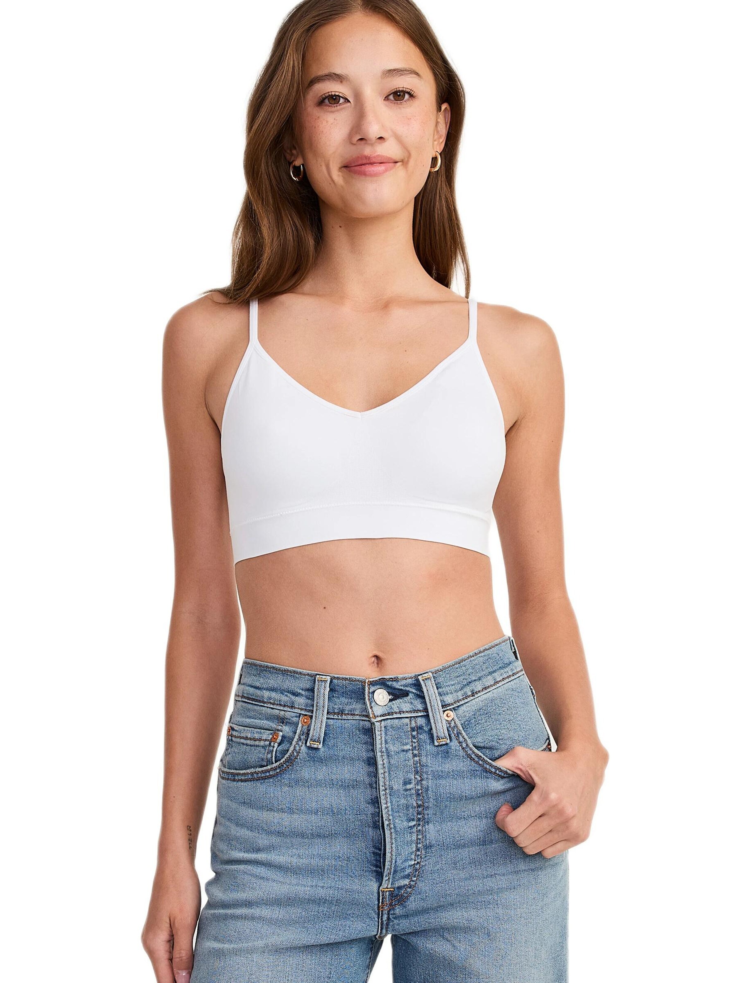 JOCKEY Bralette Sports Bra 'Seamfree™ Stretch Cami Strap Bralette' in White: front