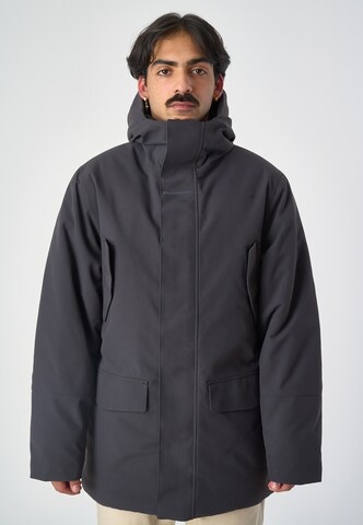 Cleptomanicx Parka 'Reset' in Grau: Vorderseite