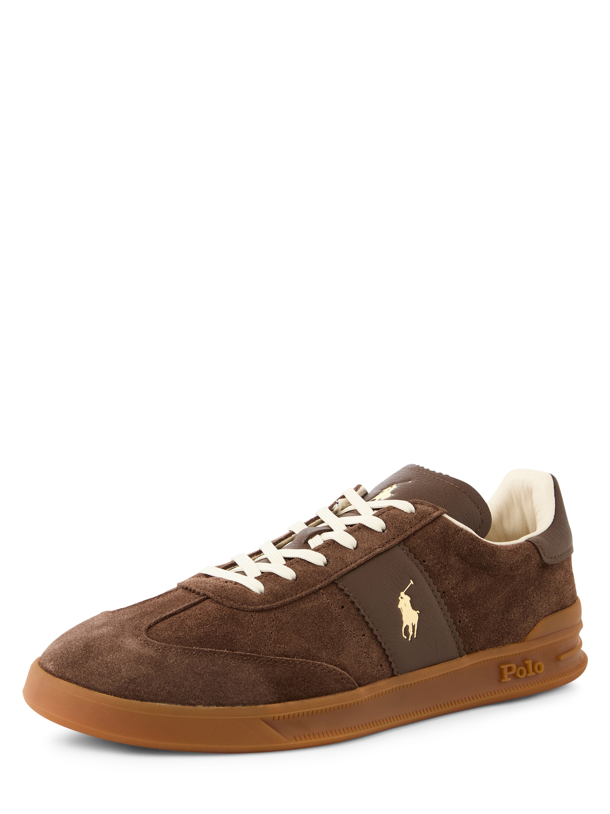Polo Ralph Lauren Baskets basses 'HRT AERA' en chocolat / or, Vue avec produit